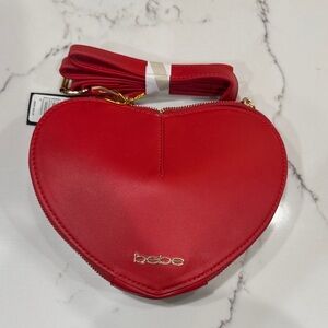 Bebe Vibrant Red Heart Mini Bag